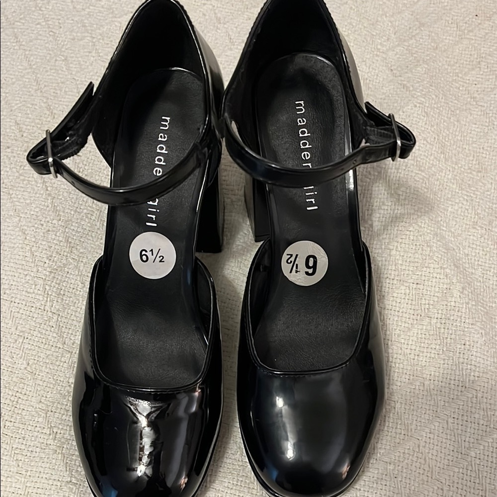 Madden Girl Black Patent Leather Heels